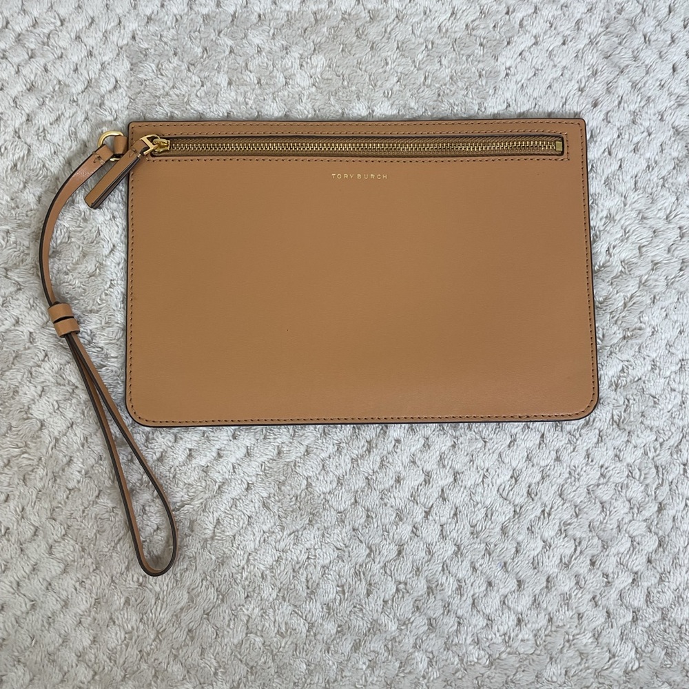 Tory Burch Blake Tan Wristlet Wallet